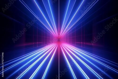 Abstract blue background with a laser