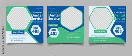 Dentist and dental care social media banner template
