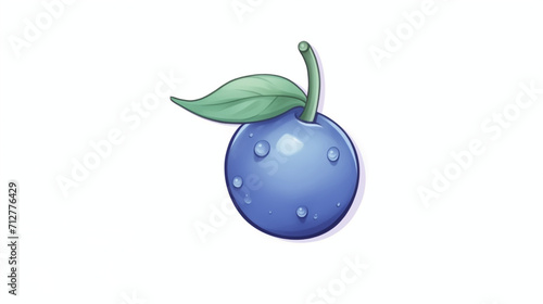The fresh blueberry fruit glistens with dewdrops water color, cartoon, hand drawing, animation 3D, vibrant, minimalist style. ai generated.