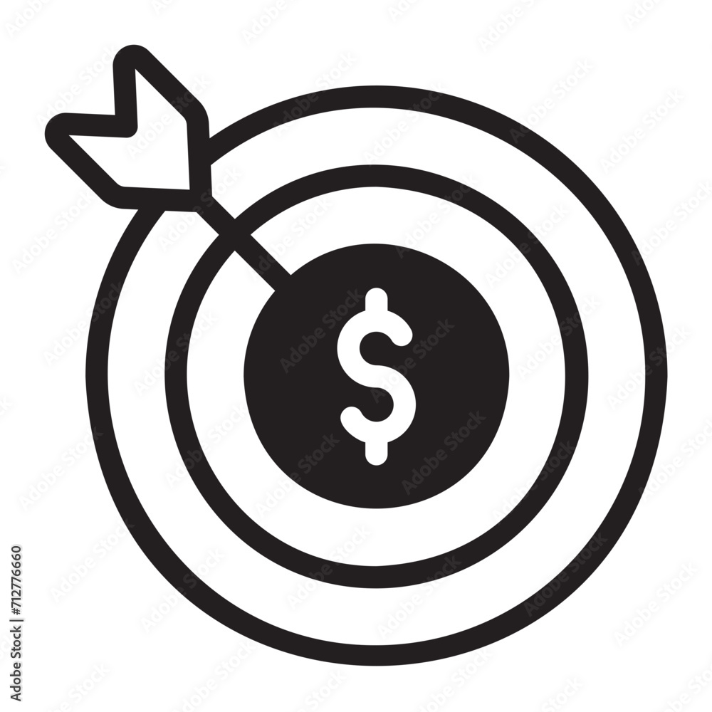 Fototapeta premium target glyph icon