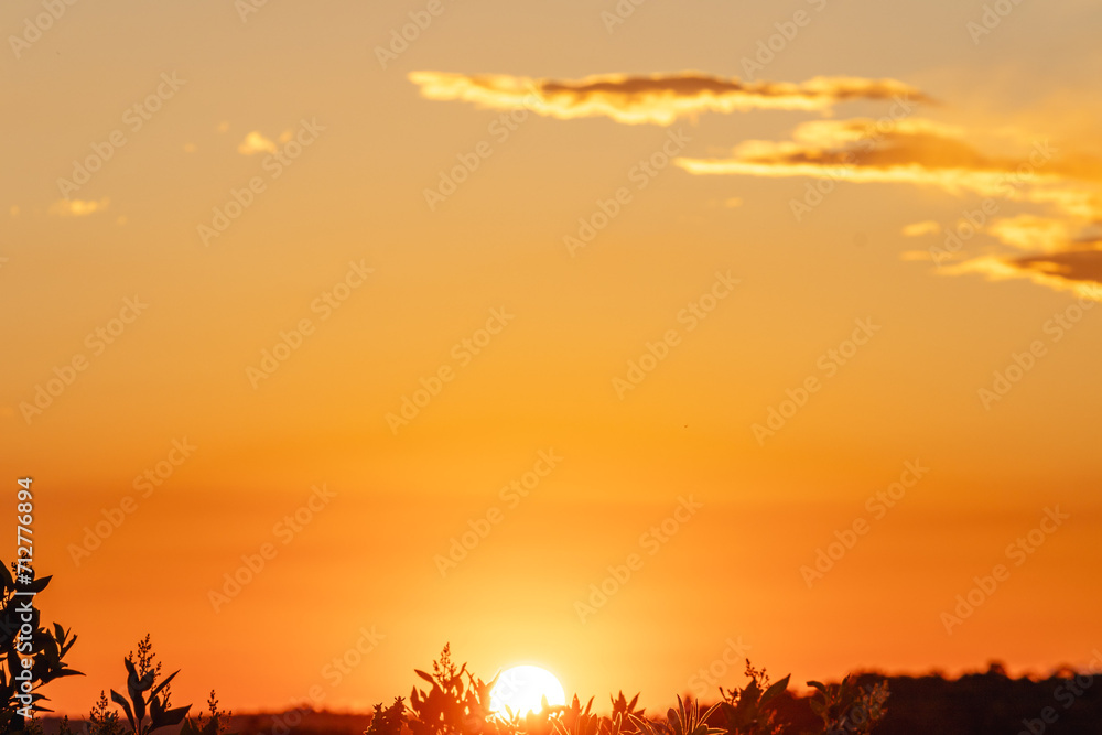 pôr do sol na cidade de Boa Esperança, Estado de Minas Gerais, Brasil