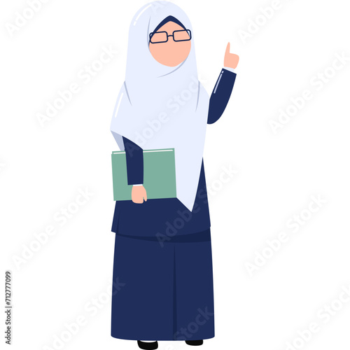 Faceless muslim teacher