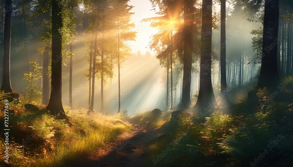 illustration of forest at the morning illustration of forest at the morning