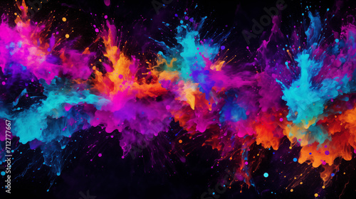 Vibrant Neon Paint Splatter Explosion