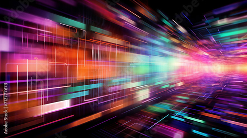 Vibrant abstract digital art with dynamic motion blur effect.