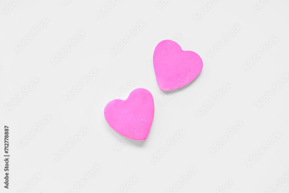 Beautiful decorative hearts on white background. Valentine's day celebration