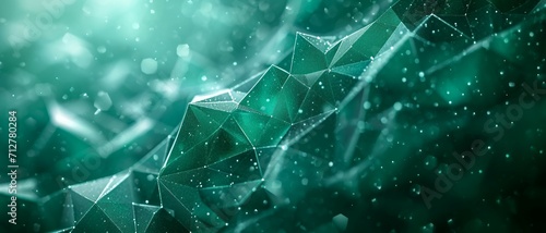 Futuristic background design of an Elegant Polygonal Interface, Emerald Green to Classic Blue Transition with Transparent Triangles background, can be used for website design app design.
