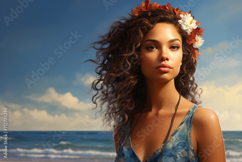 Beach Portrait of a Young Beautiful Woman