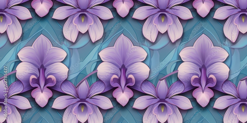 Orchid tiles, seamless pattern, SNES style