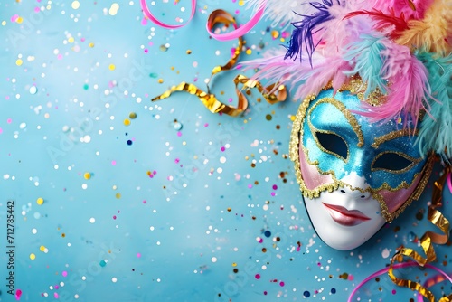 Wallpaper Mural A dazzling masquerade mask lying amidst a shower of confetti Torontodigital.ca