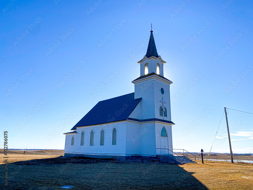 an old historic lutheran church on the rural countryside