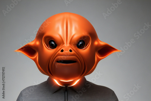 Alien portrait with animation style.