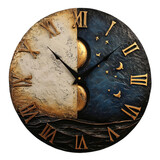 Wall clock, day and night theme on white background
