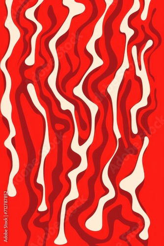 Red cartoon illustration of a pattern with one break in the pattern