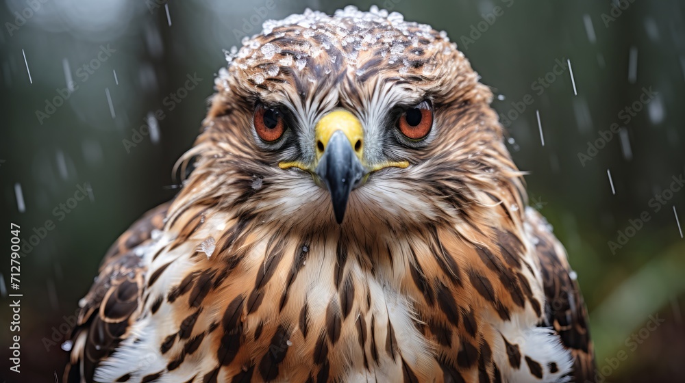 Obraz premium Majestic buzzard portrait captivating wildlife photography of a magnificent bird