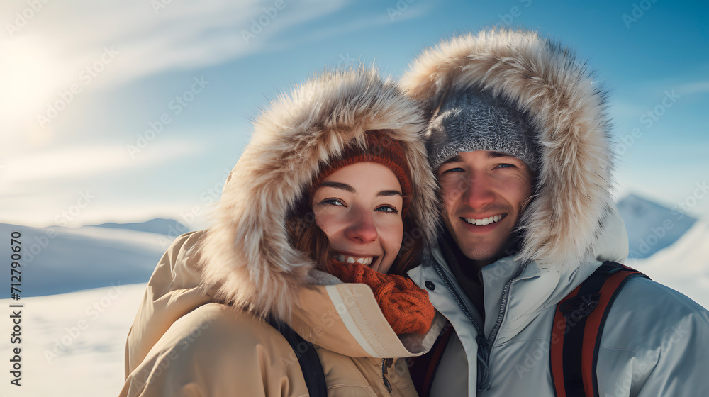 smiling couple taking a selfie, couple on vacation, traveling around the world smiling couple taking a selfie, couple on vacation, traveling around the world