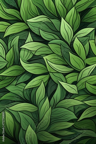 Sage cartoon illustration of a pattern with one break in the pattern