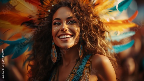 Portrait of dancer during Carnival in Brazil