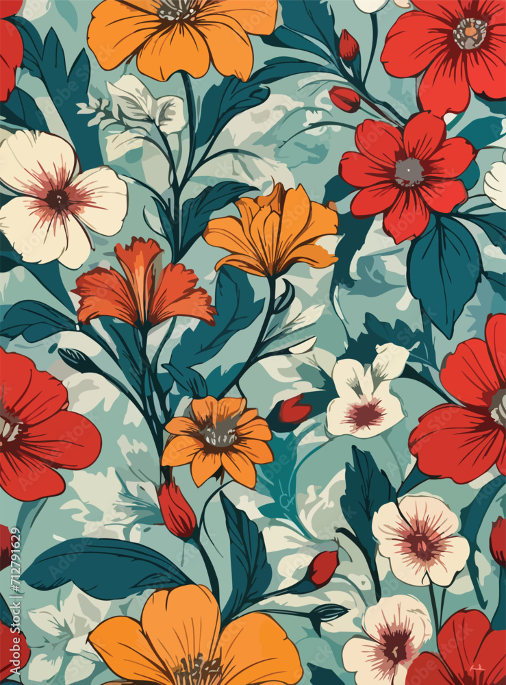 Blooming Beauty: A vibrant burst of colors in this intricate floral pattern brings life and joy to any space. Let nature's beauty brighten up your day with this stunning design.