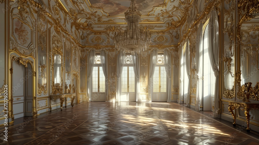 Spacious Room With Chandelier and Multiple Windows
