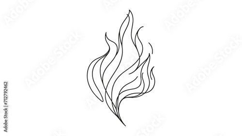 Continuous one line drawing of fire. Fire flame single line art vector illustration. Editable stroke