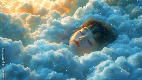 Fototapeta Sleeping above the clouds
