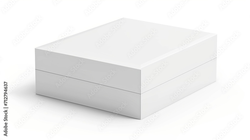Versatile white box with a mock-up white cardboard package, offering a realistic and blank canvas for product packaging. Isolated on a white background for a clean and presentation. Generative AI Versatile white box with a mock-up white cardboard package, offering a realistic and blank canvas for product packaging. Isolated on a white background for a clean and presentation. Generative AI