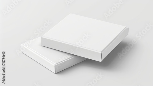 Discover a sleek white box - mockup for versatile, realistic product packaging. Isolated on a white background for a clean presentation. Generative AI
