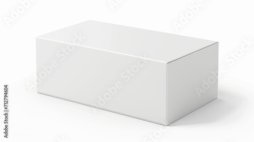 Discover a sleek white box - mockup for versatile, realistic product packaging. Isolated on a white background for a clean presentation. Generative AI © DARIKA