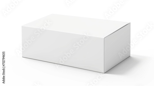 Versatile white box with a mock-up white cardboard package, offering a realistic and blank canvas for product packaging. Isolated on a white background for a clean and presentation. Generative AI © DARIKA
