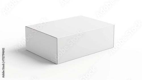 Versatile white box with a mock-up white cardboard package, offering a realistic and blank canvas for product packaging. Isolated on a white background for a clean and presentation. Generative AI