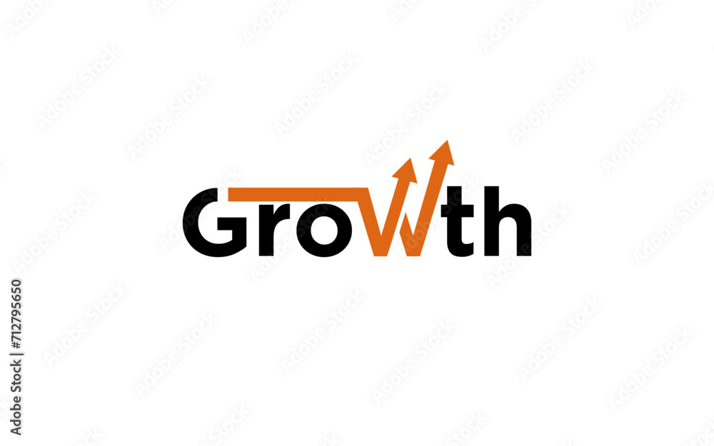 Modern growth logo design wordmark. graphic vector illustration. Symbol, icon, creative. Modern growth logo design wordmark. graphic vector illustration. Symbol, icon, creative.