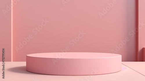 Highlight product with a podium on a vibrant pink background. Perfect for product presentations  mock-ups  showcasing cosmetic products  and creating or platform scene. Generative AI