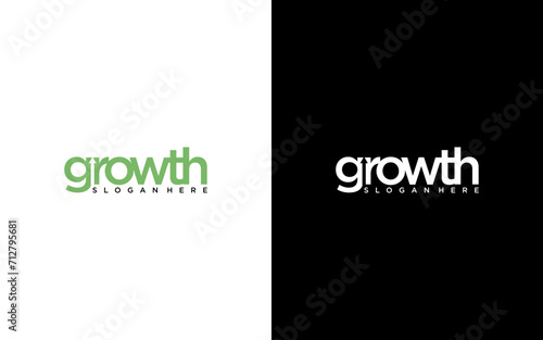 Modern growth logo design wordmark. graphic vector illustration. Symbol, icon, creative.