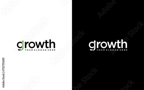 Modern growth logo design wordmark. graphic vector illustration. Symbol, icon, creative.