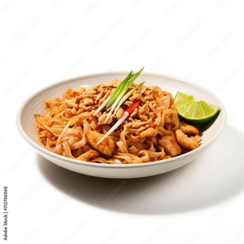 Pad Thai isolated on white background