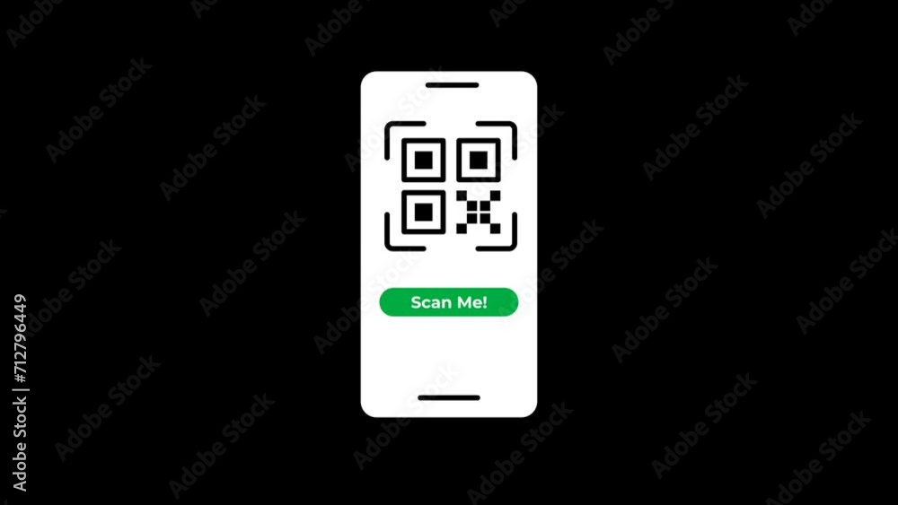Smartphone Qr Code Scan me Animation with Transparent background Smartphone Qr Code Scan me Animation with Transparent background