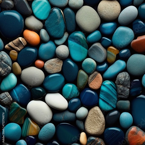 Pattern of stones in blue shades