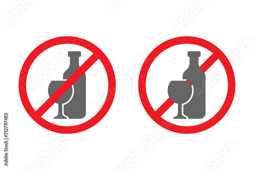 vector set of no drink alcohol, no wine, no drunk