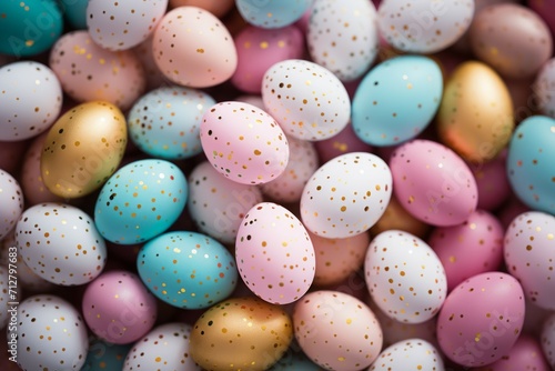 Eggs as the main holiday Easter symbol. Background with selective focus and copy space