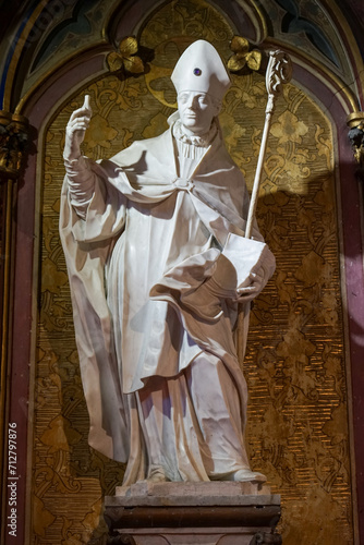 Statue of San Gennaro inside the Basilica of Santa Maria del Principio in Naples- Italy