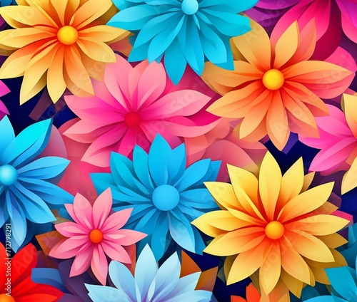 colorful background with flowers © mlentol