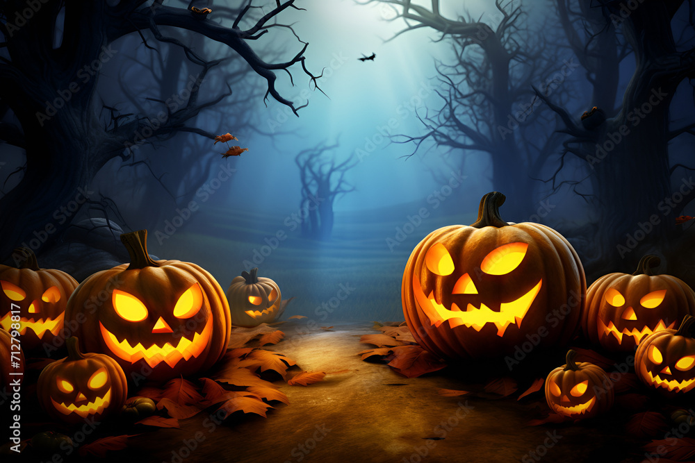 halloween background with pumpkin and bats halloween background with pumpkin and bats