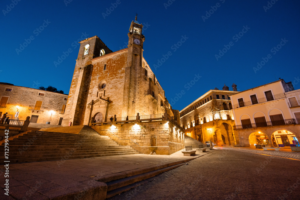 Trujillo medieval village at twilight. Caceres, Extremadura, Spain. High quality photo