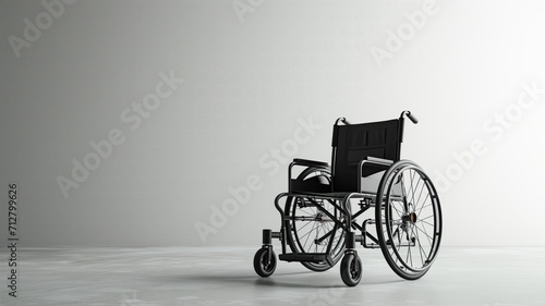 Wheelchair positioned at an angle in a room