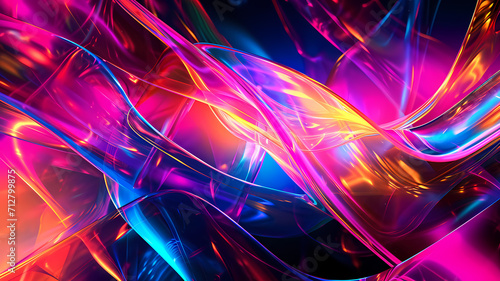 Fototapeta abstract digital art background with neon colors