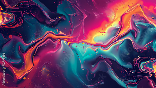 abstract digital art background with neon colors photo