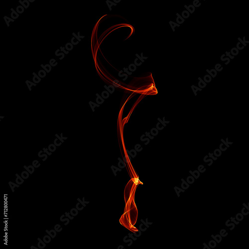Red Fire Flame Element in Black Background