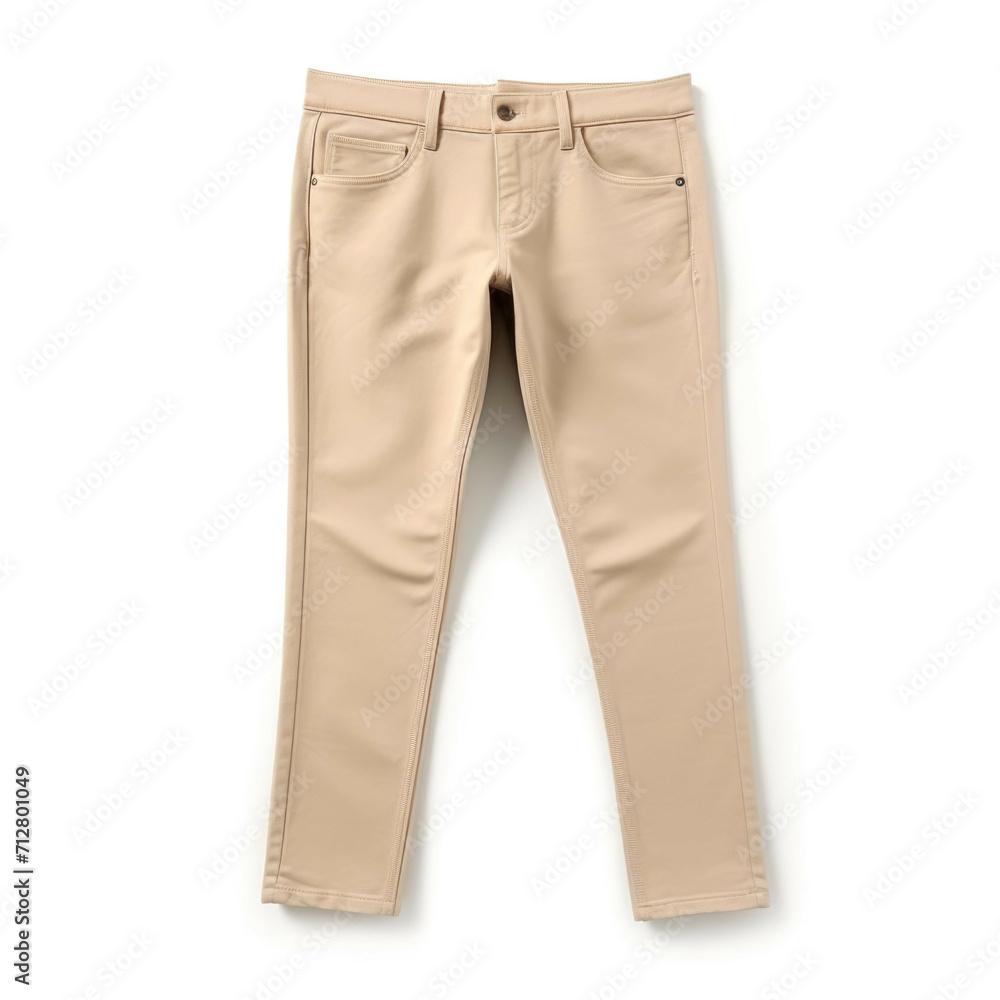 Beige Jeans isolated on white background Beige Jeans isolated on white background
