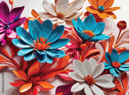 Vibrant Blossoms Celebrating the beauty of nature with a burst of colors  